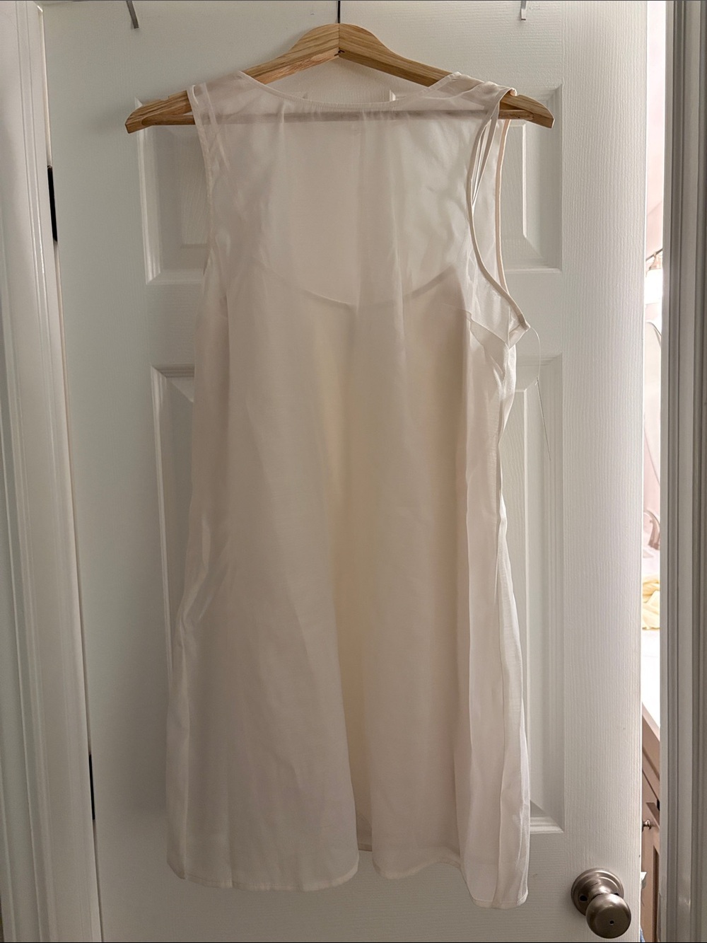 a new day Cream Sleeveless Mini Shift Dress